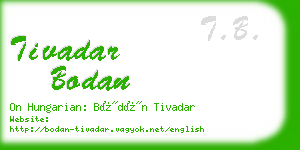 tivadar bodan business card